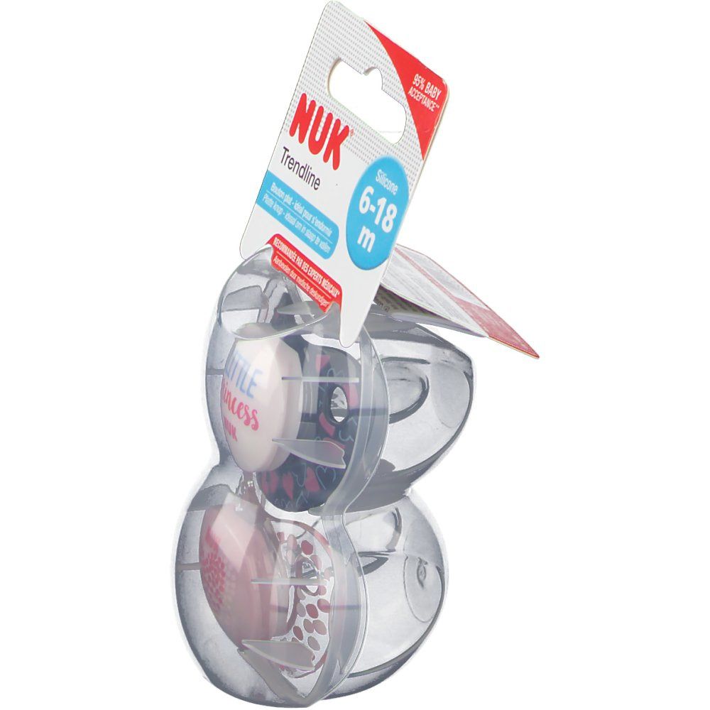 NUK Sucette Trendline Day Girl Taille 2 6-18 mois (Couleur non sélectionnable)