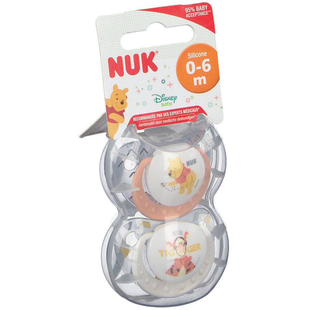 NUK Sucette Trendline Winnie The Pooh Taille 1 0-6 mois (Couleur non sélectionnable)
