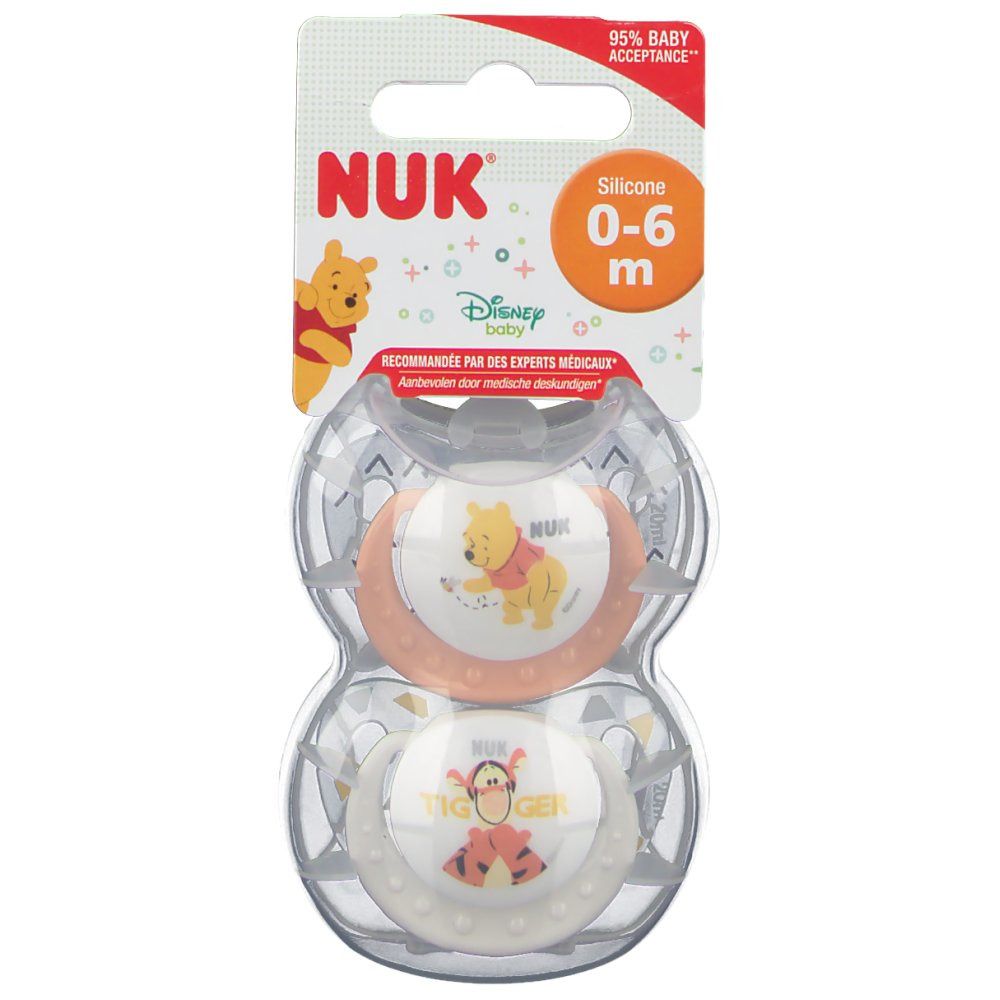 NUK Sucette Trendline Winnie The Pooh Taille 1 0-6 mois (Couleur non sélectionnable)