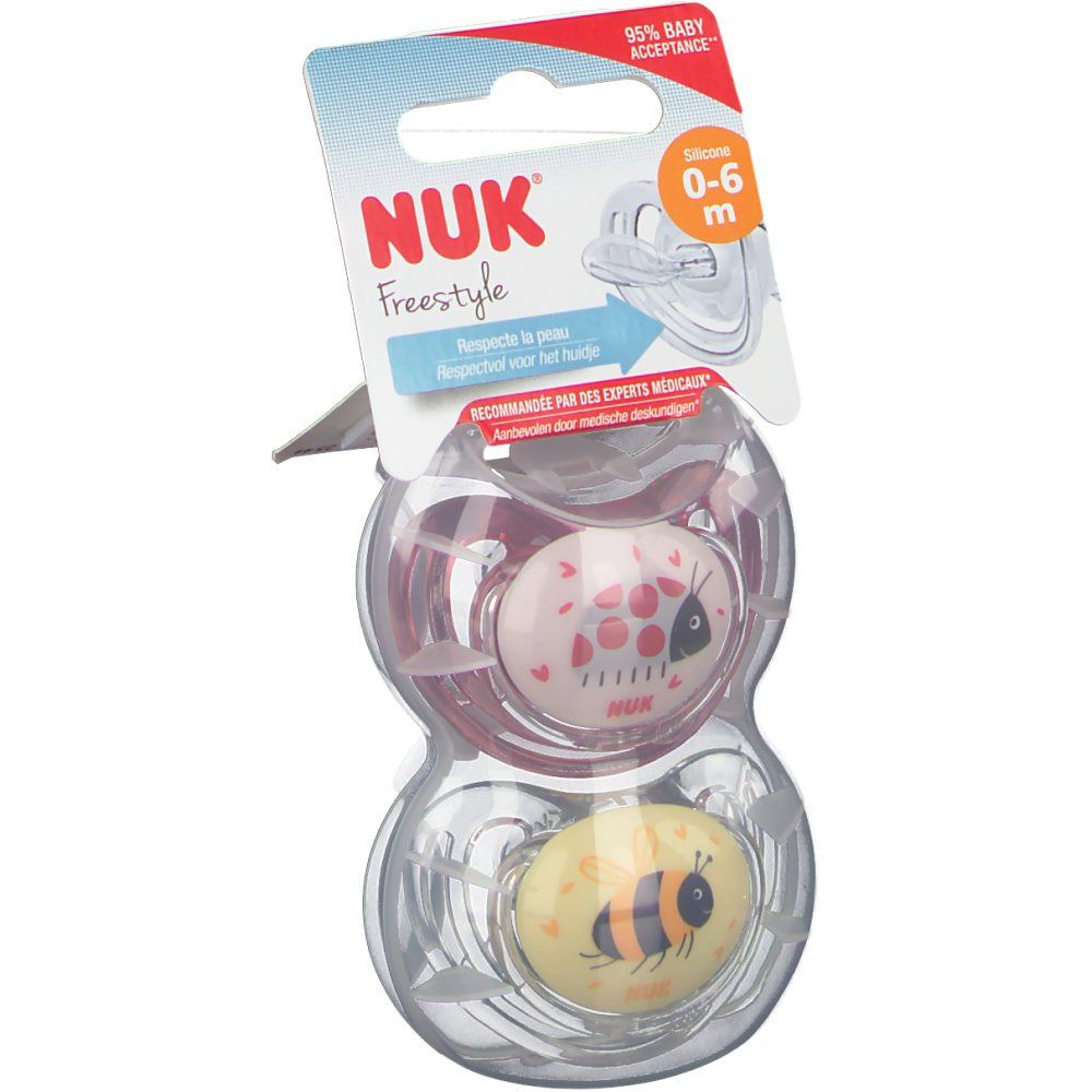 NUK Sucette Freestyle Girl Taille 1 0-6 mois (Couleur non sélectionnable)