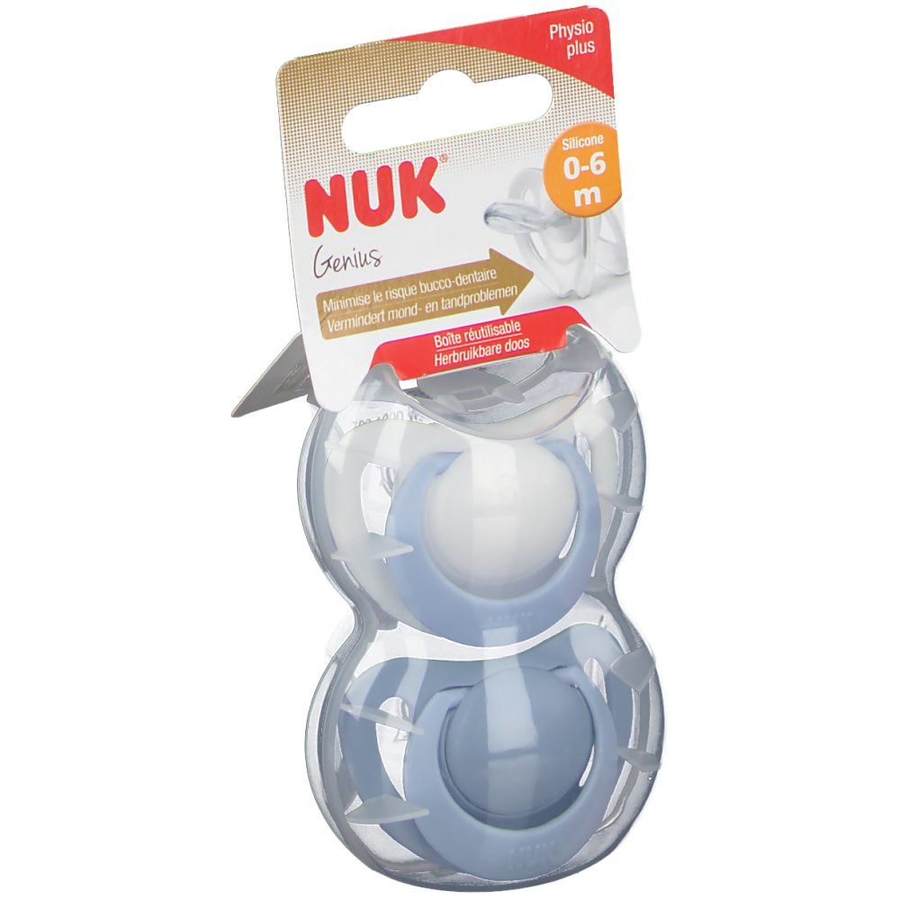 NUK Sucette Genius Boy Taille 1 0-6 mois (Couleur non sélectionnable)