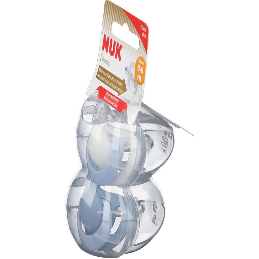 NUK Sucette Genius Boy Taille 1 0-6 mois (Couleur non sélectionnable)