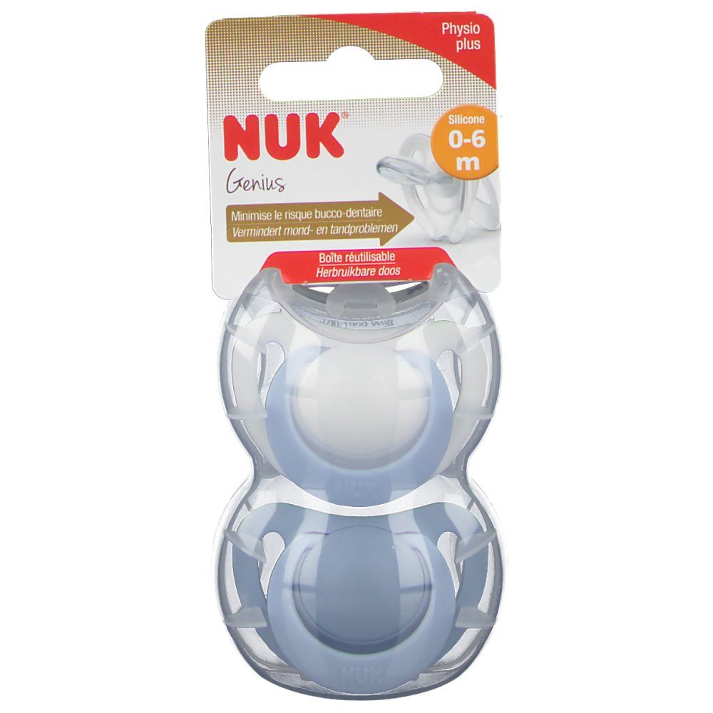 NUK Sucette Genius Boy Taille 1 0-6 mois (Couleur non sélectionnable)