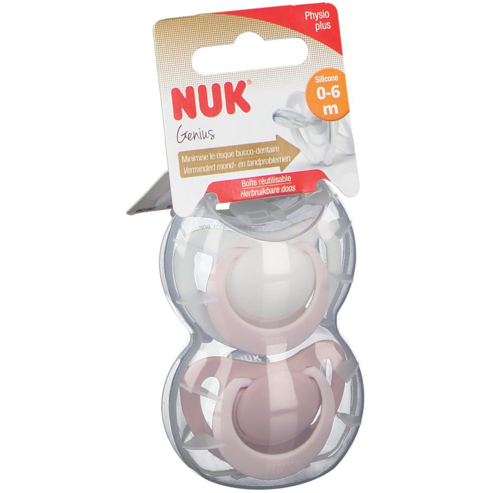 NUK Sucette Genius Girl Taille 1 0-6 mois (Couleur non sélectionnable)