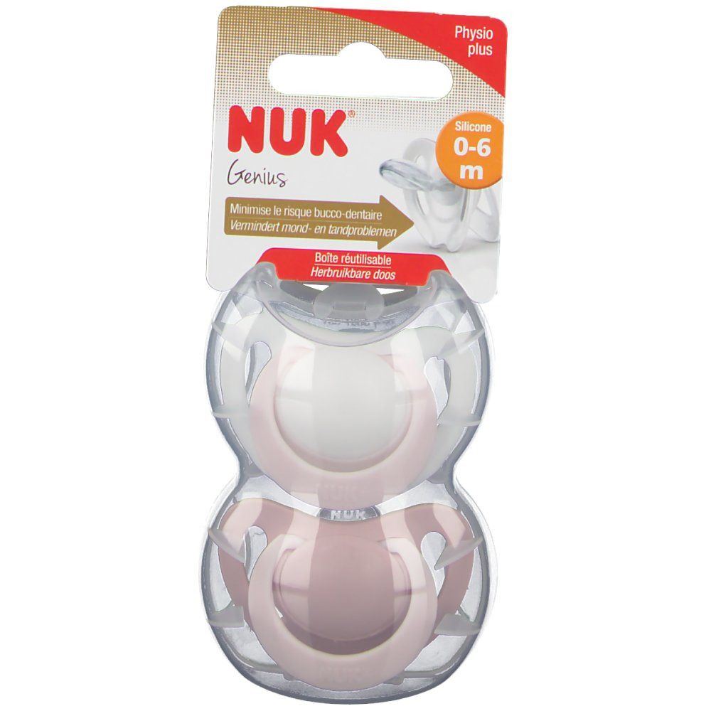 NUK Sucette Genius Girl Taille 1 0-6 mois (Couleur non sélectionnable)
