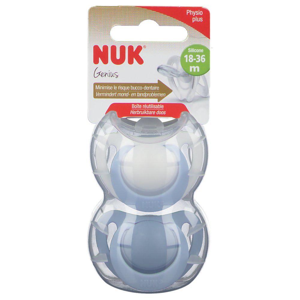 NUK Sucette Genius Boy Taille 3 18+ mois (Couleur non sélectionnable)