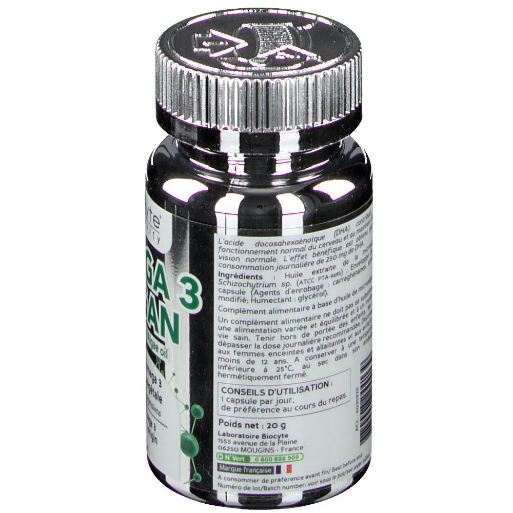 Biocyte® Oméga 3 Vegan® Huile d'Algue