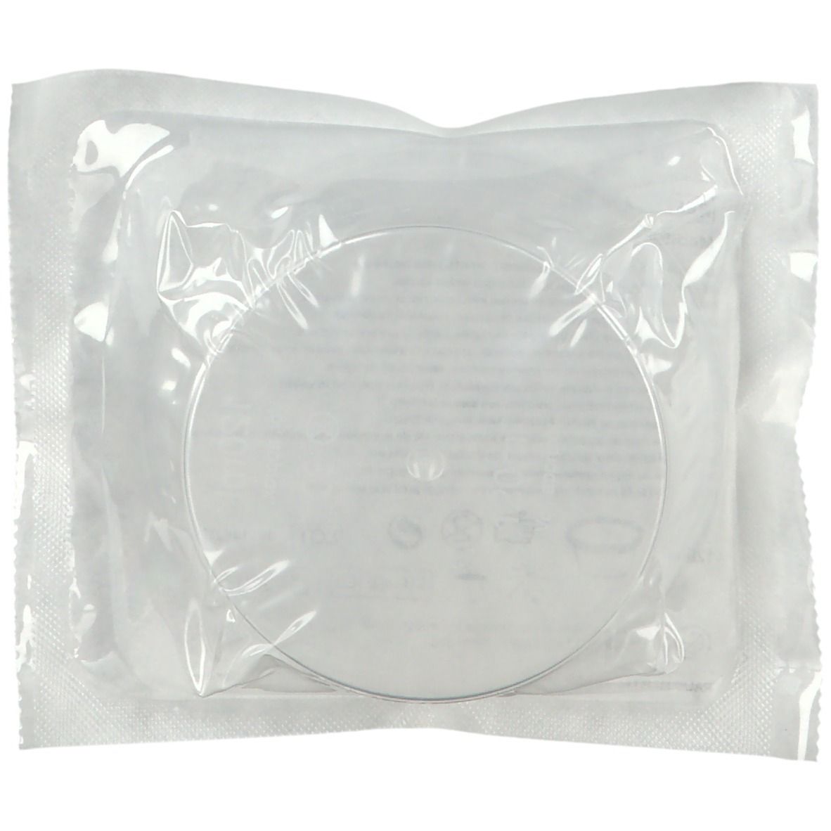 Objet rond et transparent dans un emballage transparent.