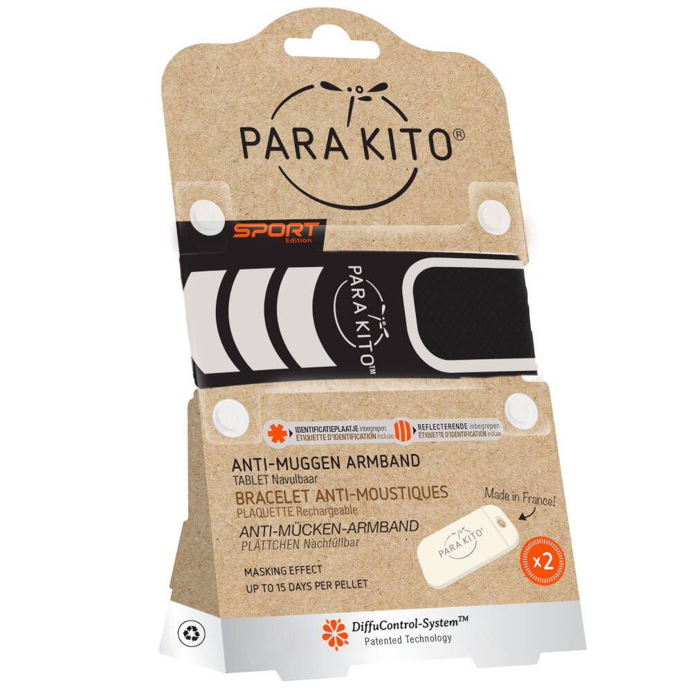 PARA KITO™ Sport Bracelet anti-moustiques Noir