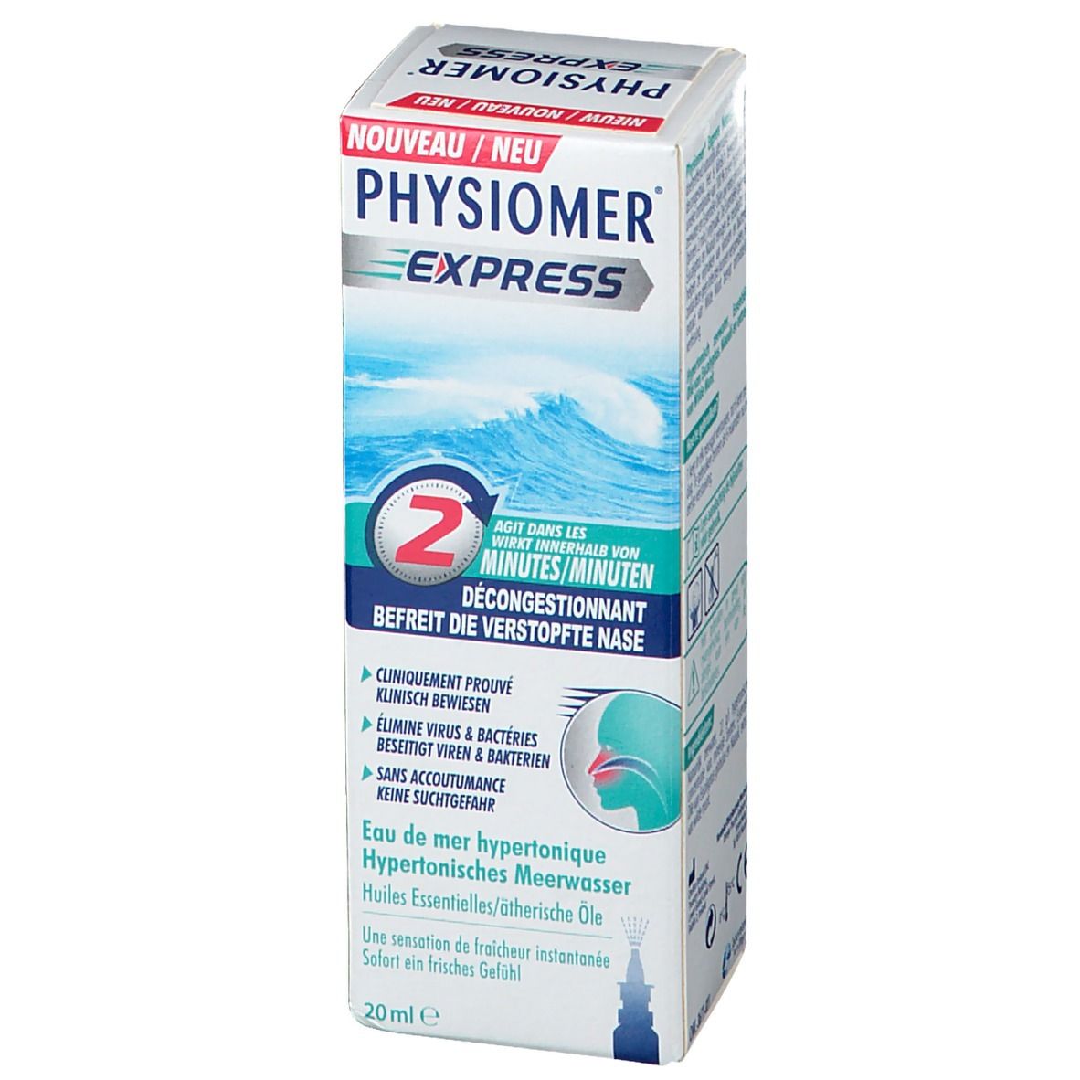 Physiomer Express Spray Nasal Décongestionnant, 20 ml