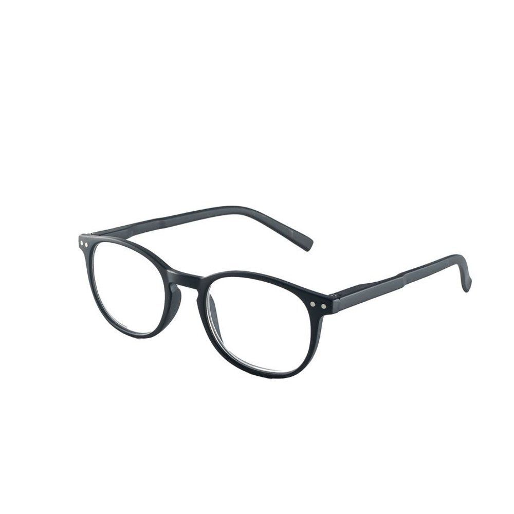 Lunettes de lecture noires avec étui, puissance +2.50.