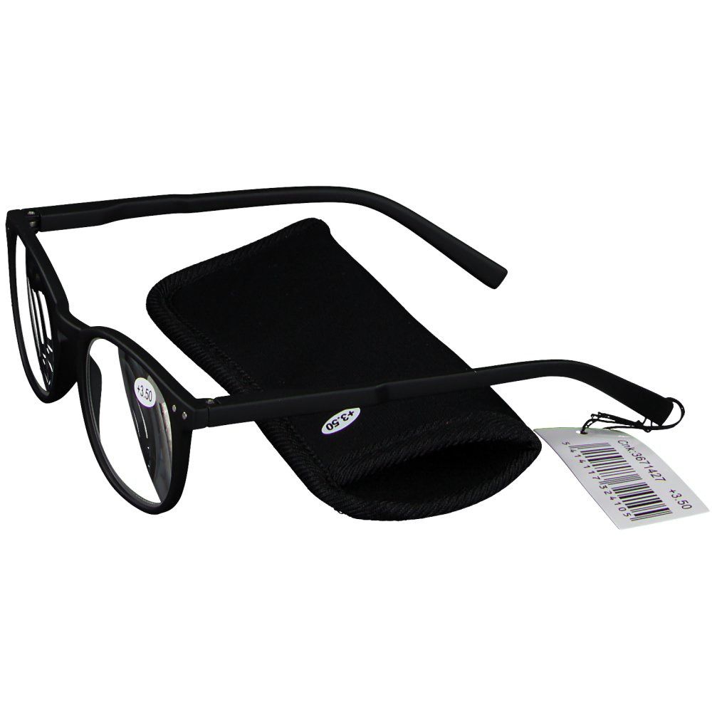 pharmaGLASSES® Lunettes de lecture Roma Noir +3,50