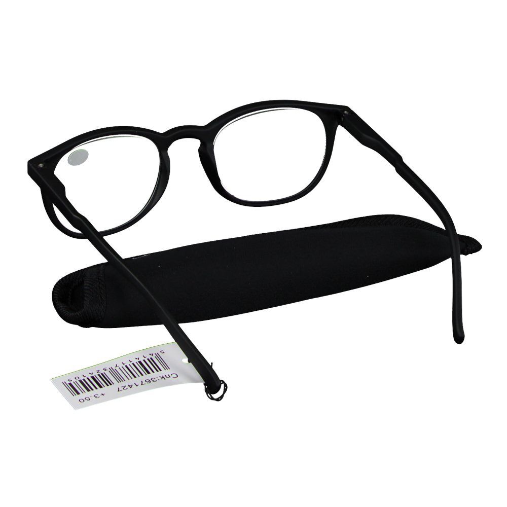 pharmaGLASSES® Lunettes de lecture Roma Noir +3,50