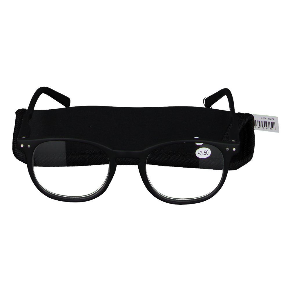 pharmaGLASSES® Lunettes de lecture Roma Noir +3,50