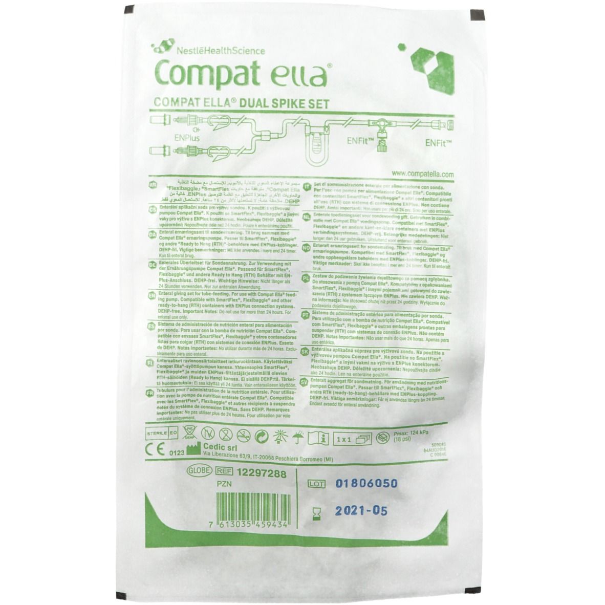 Compat Ella Dual Spike Set Enfit 1 tube