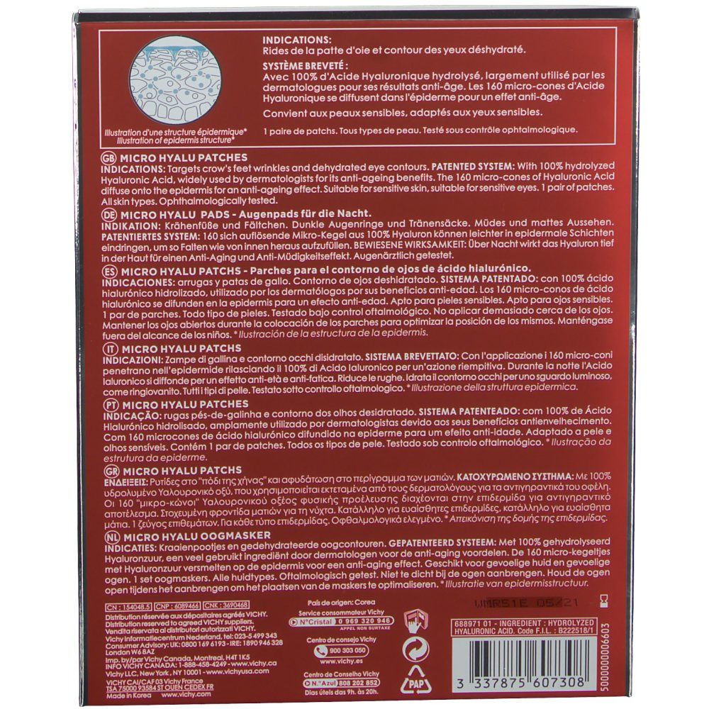 Vichy Liftactiv Collagen Specialist Anti-Âge Micro Hyalu Patches Yeux