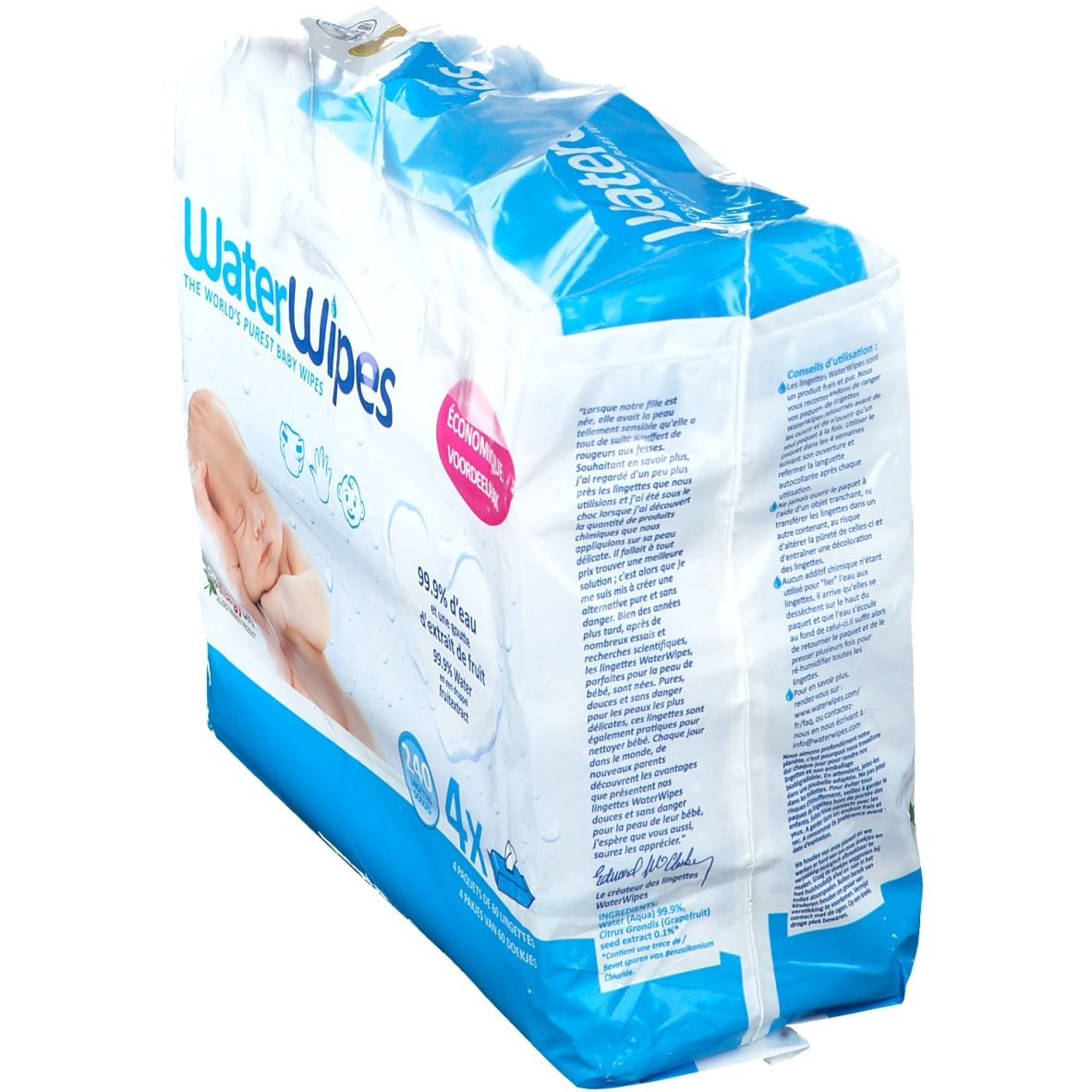 WaterWipes® Les lingettes pour bébé les plus pures du monde