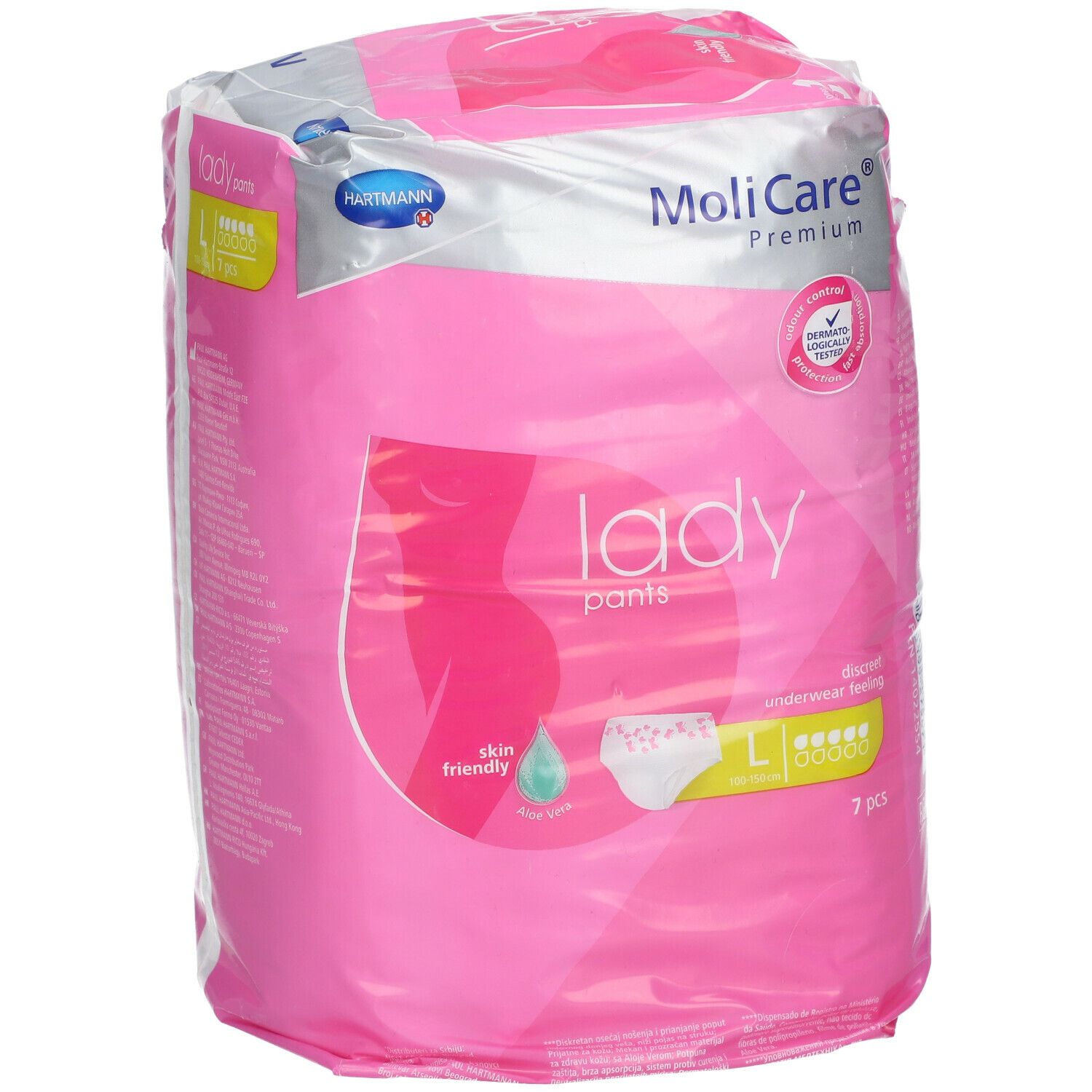 MoliCare Premium Lady Pants. Emballage rose. Taille L. 7 pièces. Doux pour la peau.