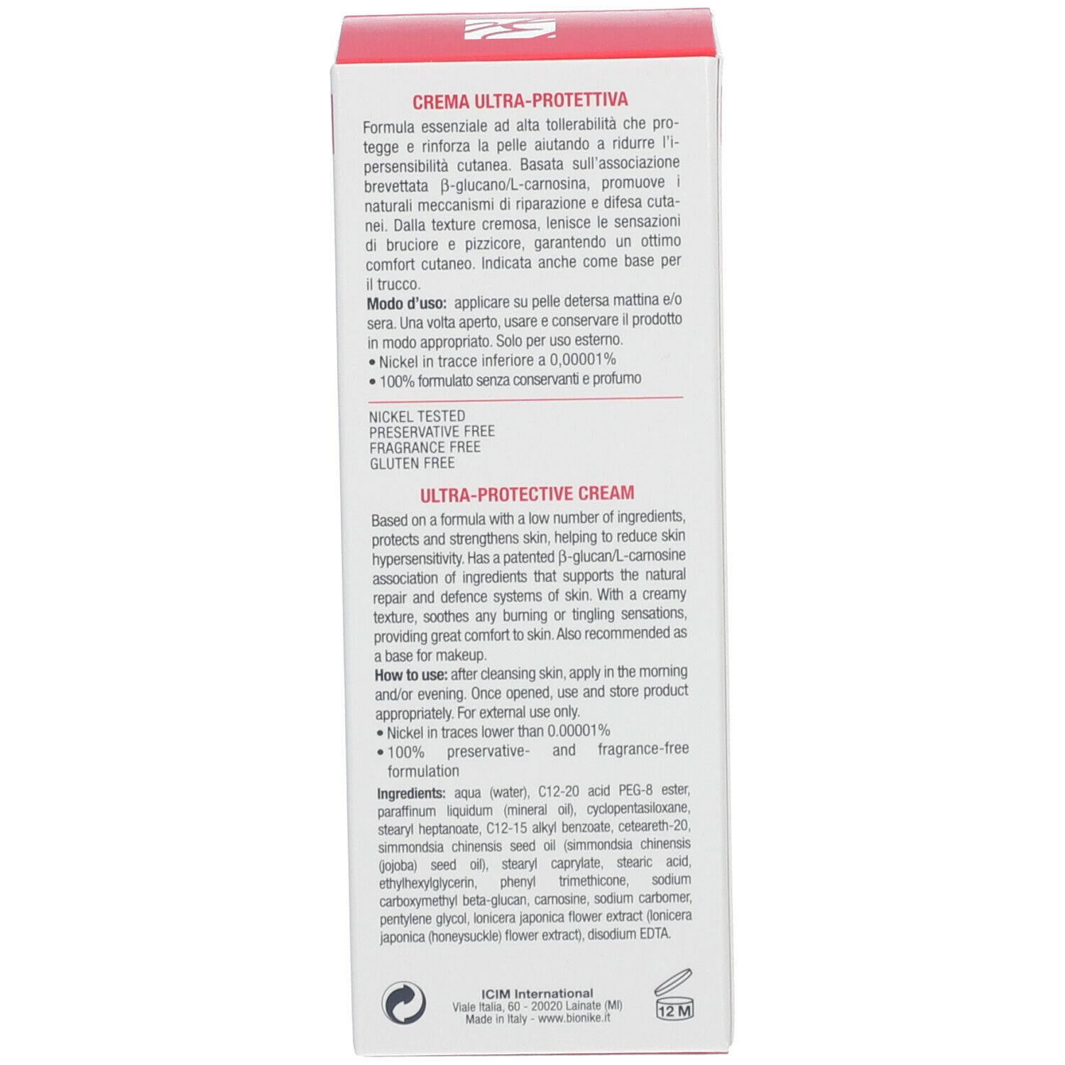 BioNike DEFENCE TOLERANCE 200 Crème ultra-protectrice