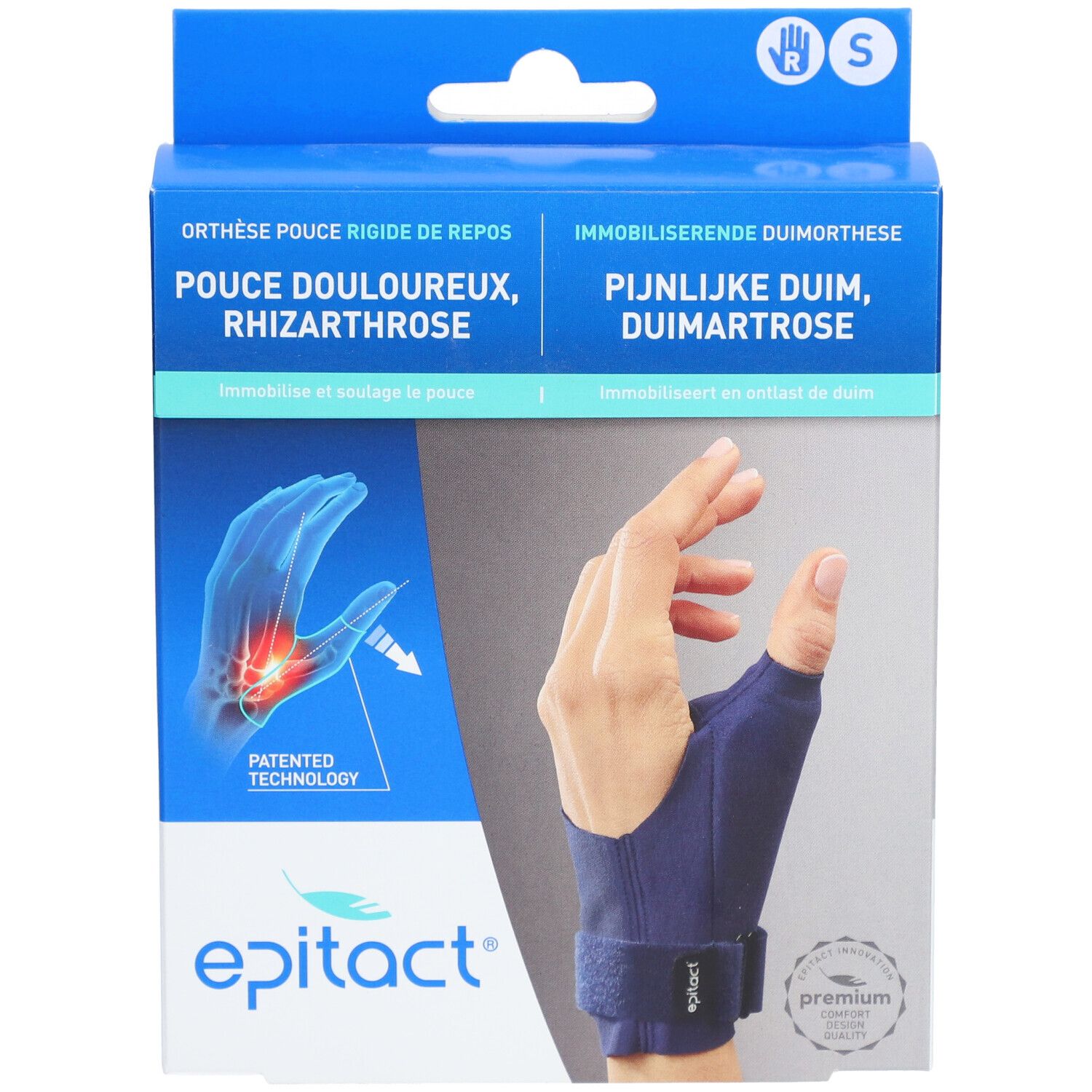 EPITACT Orthèse Pouce Rigide de Repos Droite S