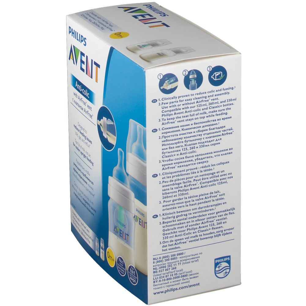 AVENT Biberon Anti-colic 125 ml + 260 ml 0+ mois 2 pc(s) - Redcare Apotheke