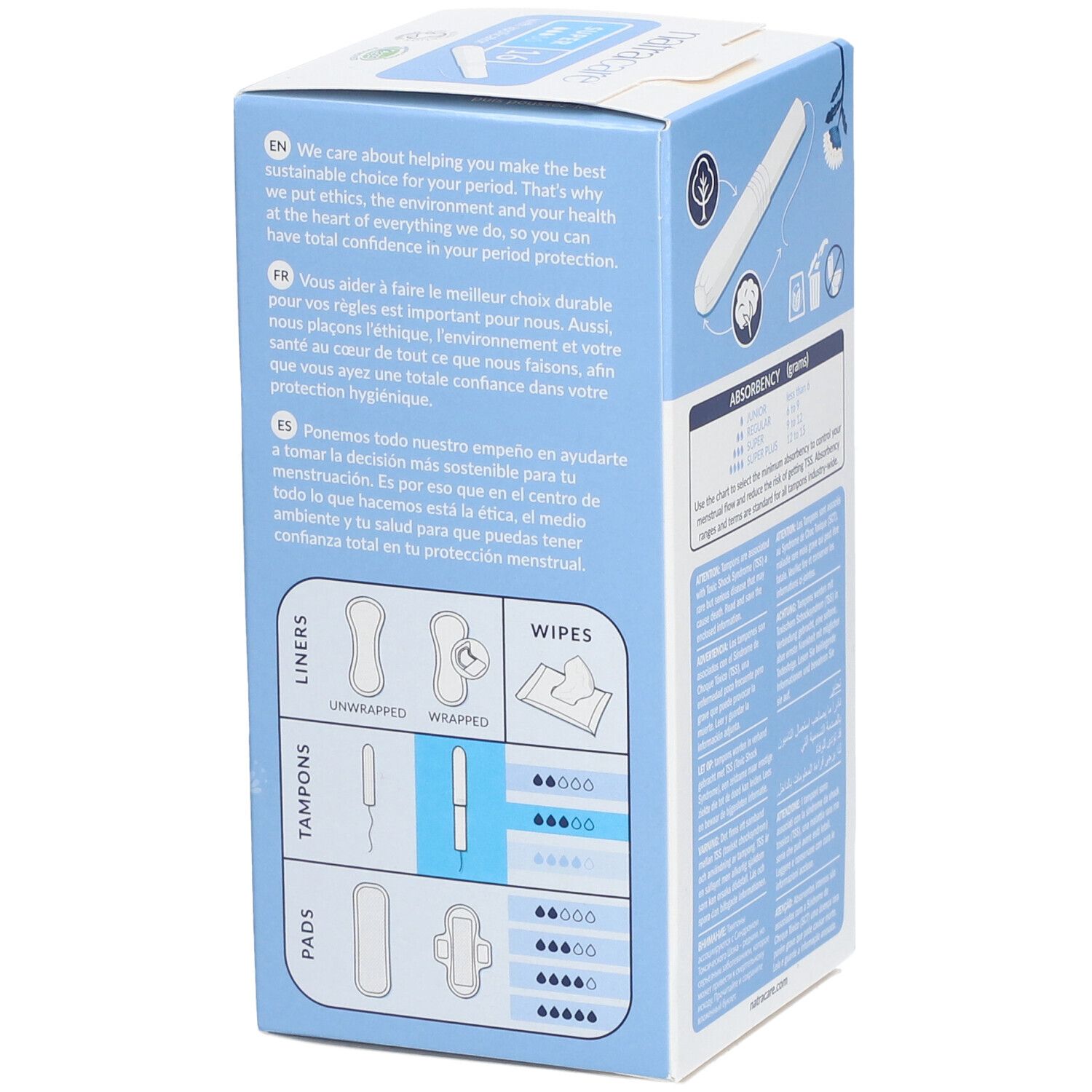 Natracare Tampons en coton biologique avec applicateur - Super