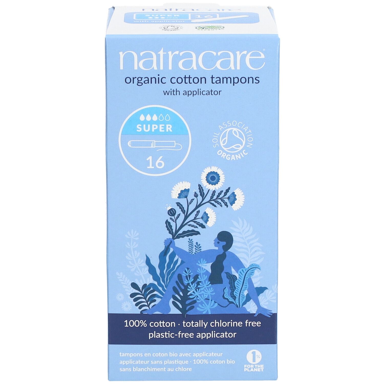 Natracare Tampons en coton biologique avec applicateur - Super