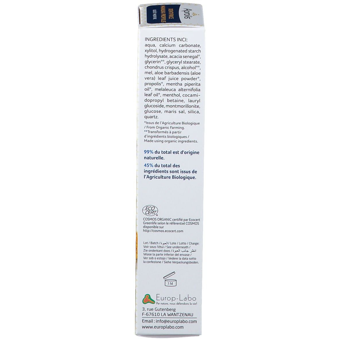 Aprolis® Dentifrice Propolis-Manuka Bio