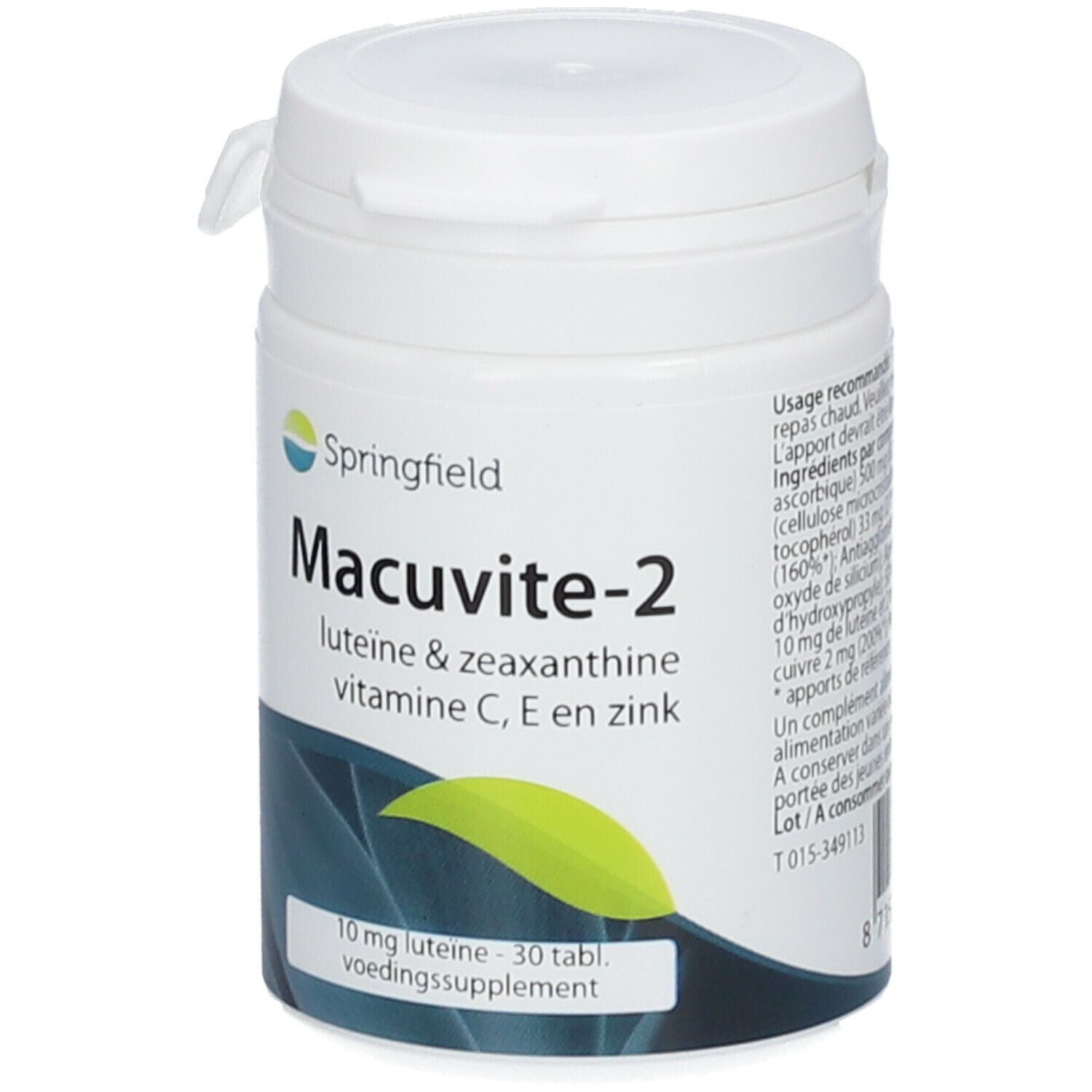 Springfield Macuvite-2 Lutéine & Zéaxanthine avec vitamine C & E et zinc