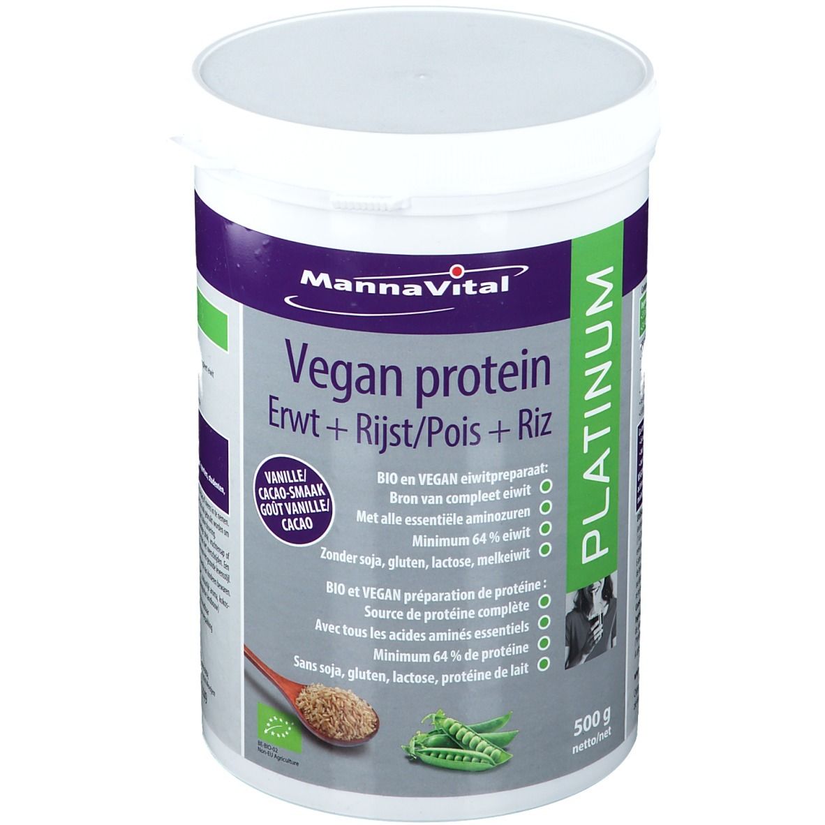 MannaVital Vegan protein Pois + Riz