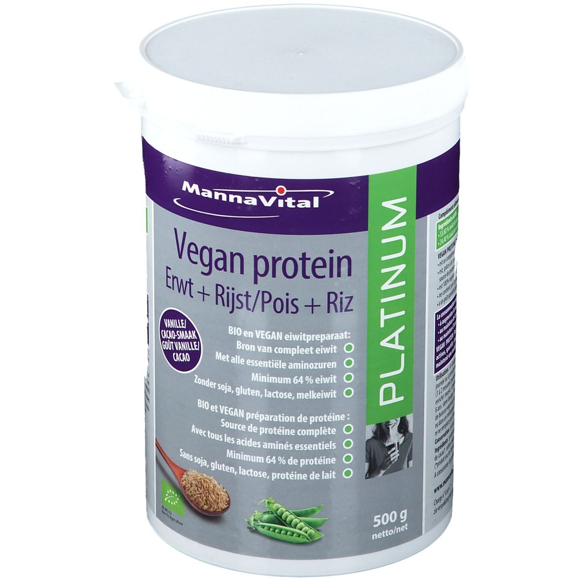 MannaVital Vegan protein Pois + Riz