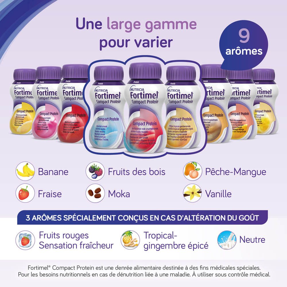 Fortimel® Compact Protein Goût Fruits Rouges Sensation Fraîcheur