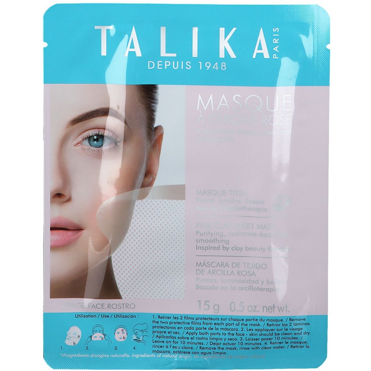 Talika Masque Tissu à l'Argile Rose