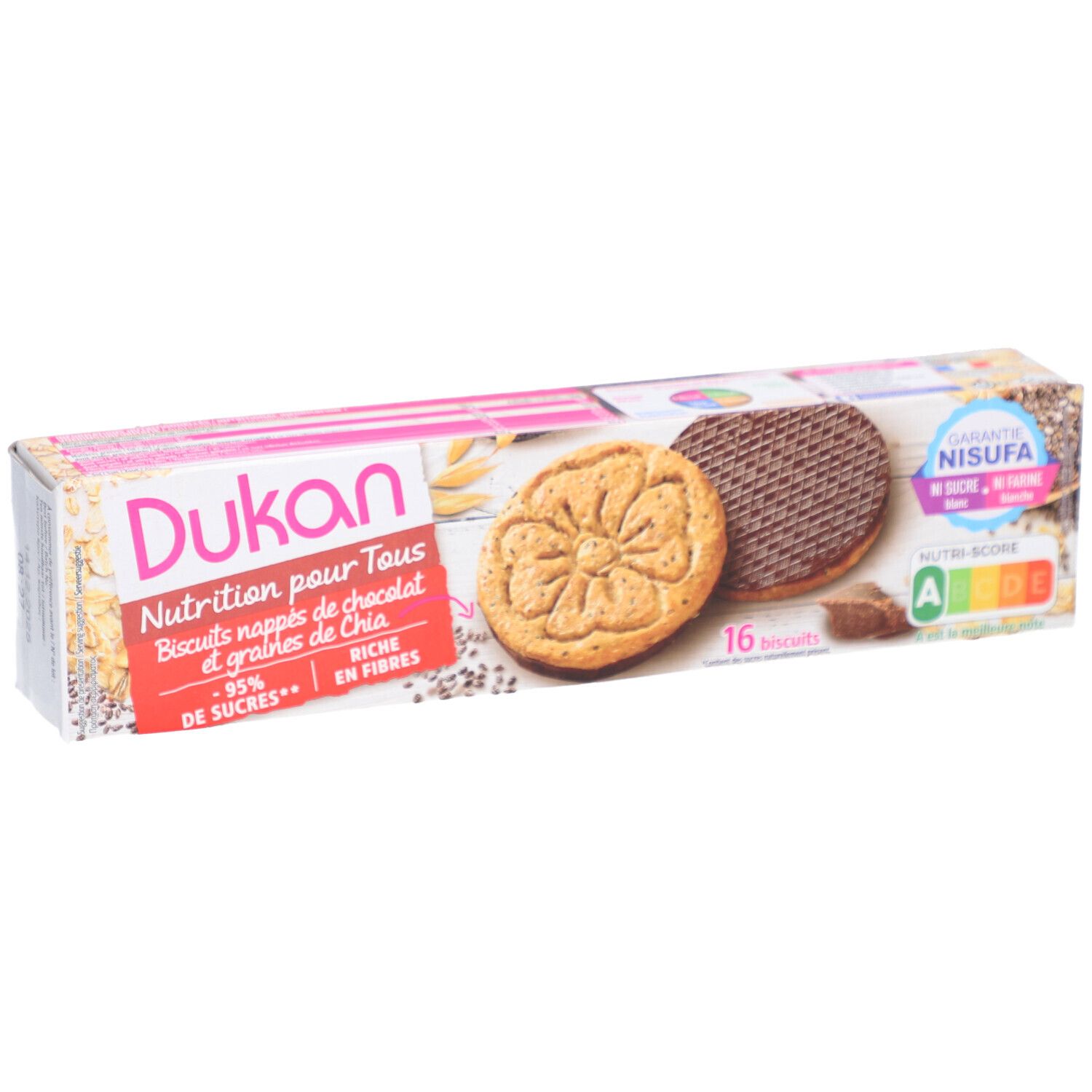 Dukan® Biscuits nappés de chocolat et graines de Chia