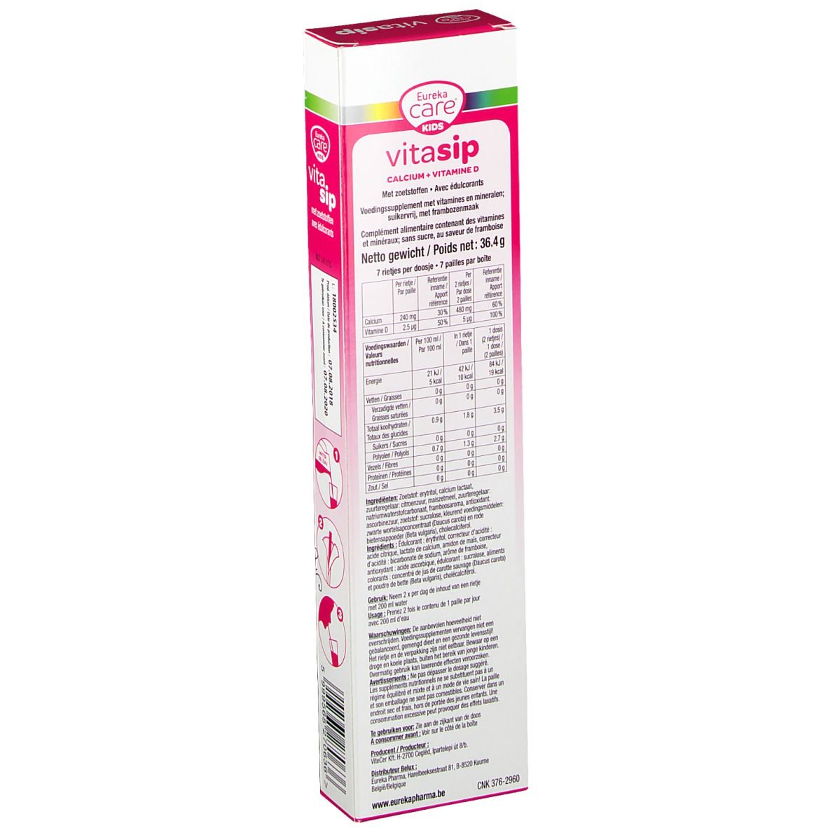 Eureka Care® Vitasip Calcium + Vitamine Framboise