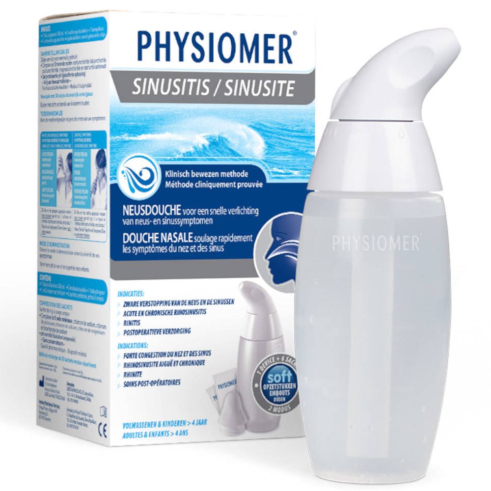 RHINICUR® Douche nasale + 4 sachets de sel de rinçage nasal 1 pc(s) -  Redcare Pharmacie