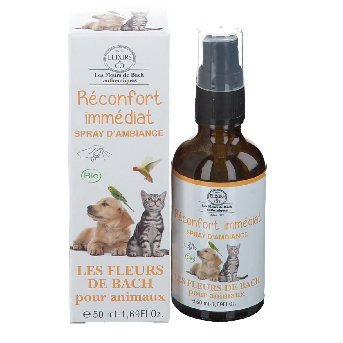 Elixirs & Co Les Fleurs de Bach Spray d'Ambiance Réconfort Immédiat Animaux