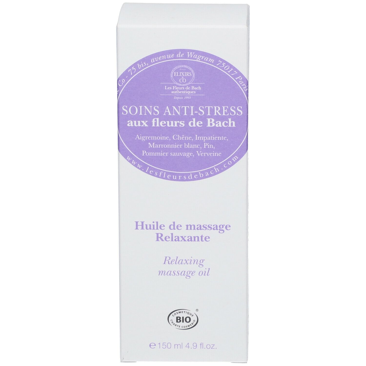 ELIXIRS & CO Les Fleurs de Bach Anti-Stress Huile de massage