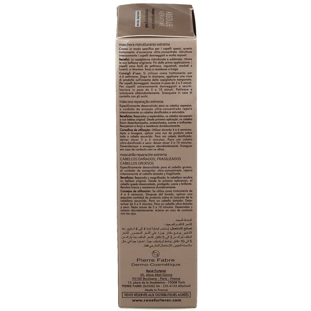 René Furterer Absolue Kératine Masque réparateur ultime Cheveux épais