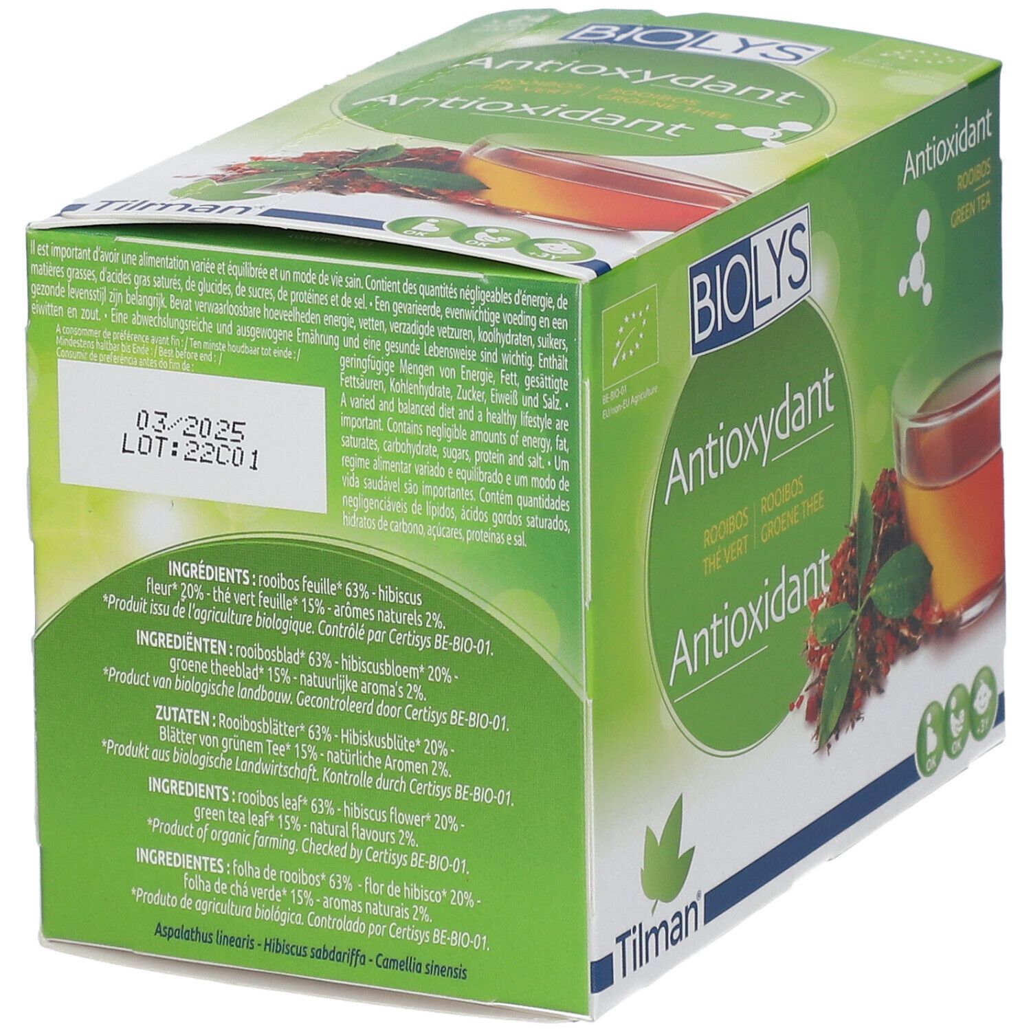 Biolys Thé Antioxydant Rooibos - Thé Vert 24 pc(s) - Redcare Pharmacie