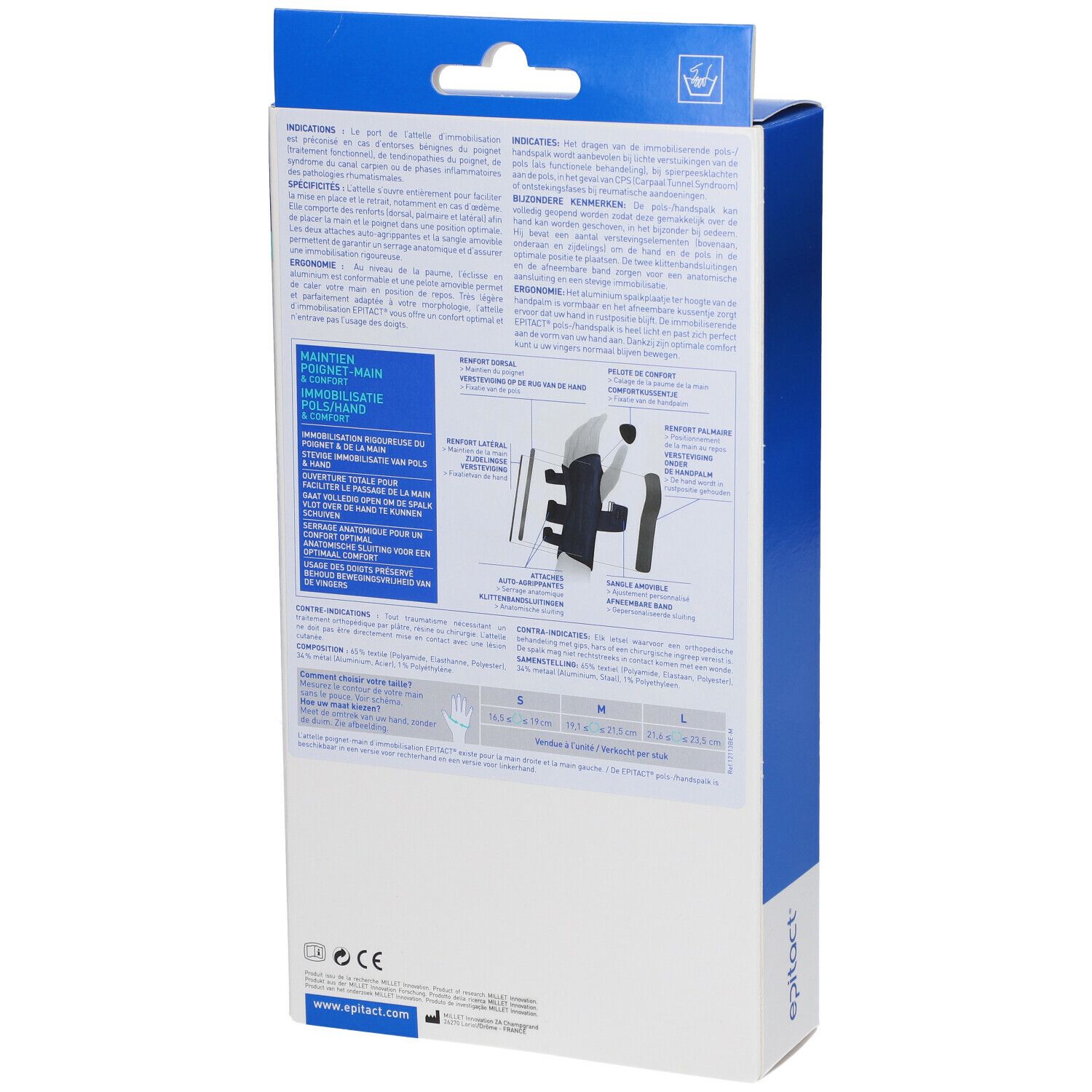 EPITACT Attelle Poignet-Main d'Immobilisation Gauche S