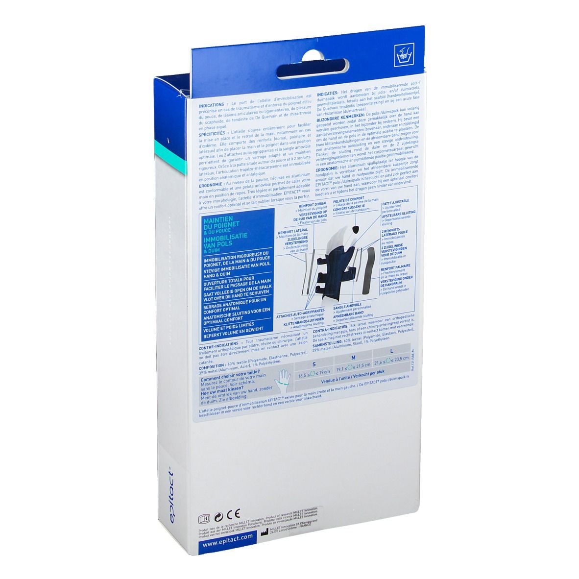 EPITACT Attelle Poignet-Pouce d'Immobilisation Gauche M