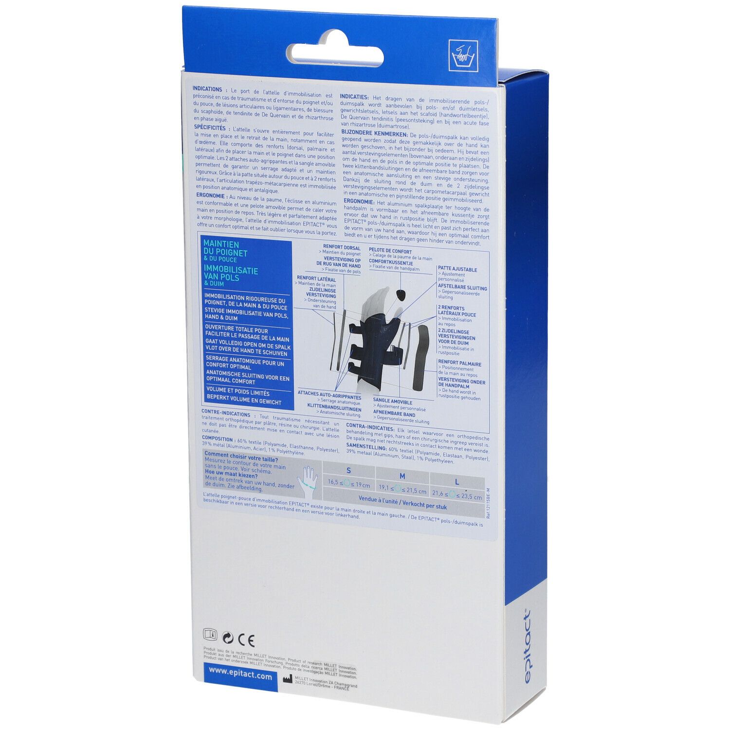 EPITACT Attelle Poignet-Pouce d'Immobilisation Droite L