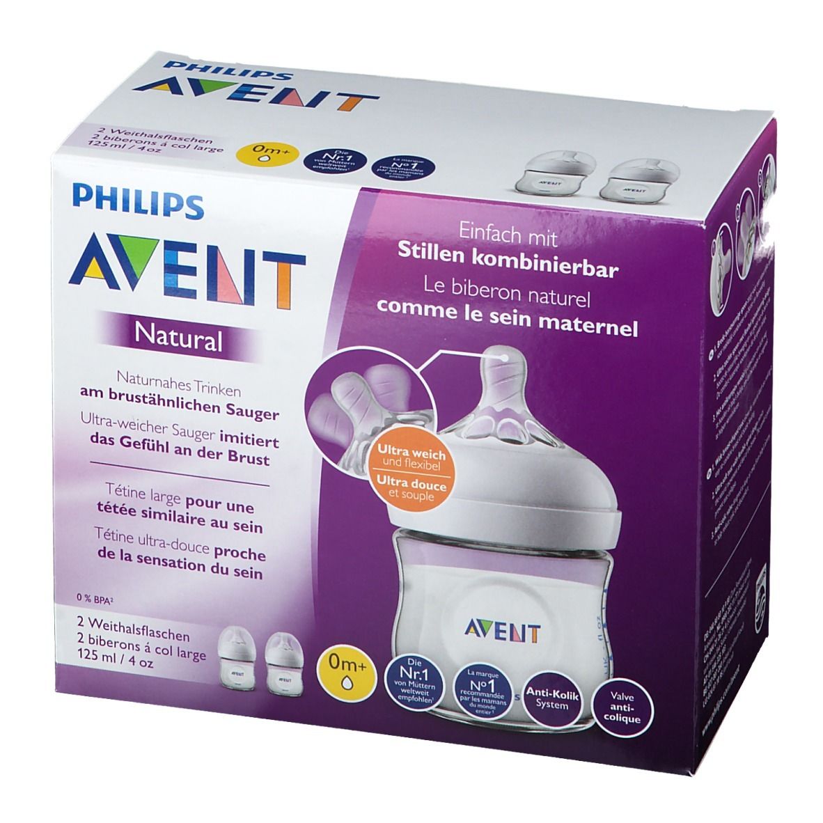 Avent Biberón Natural. 125 ml.