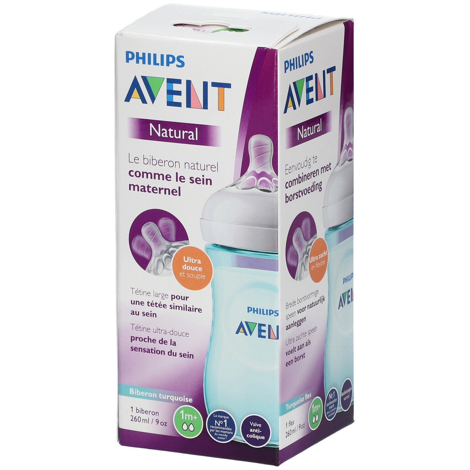 Philips AVENT Biberon natural turquoise 260 ml