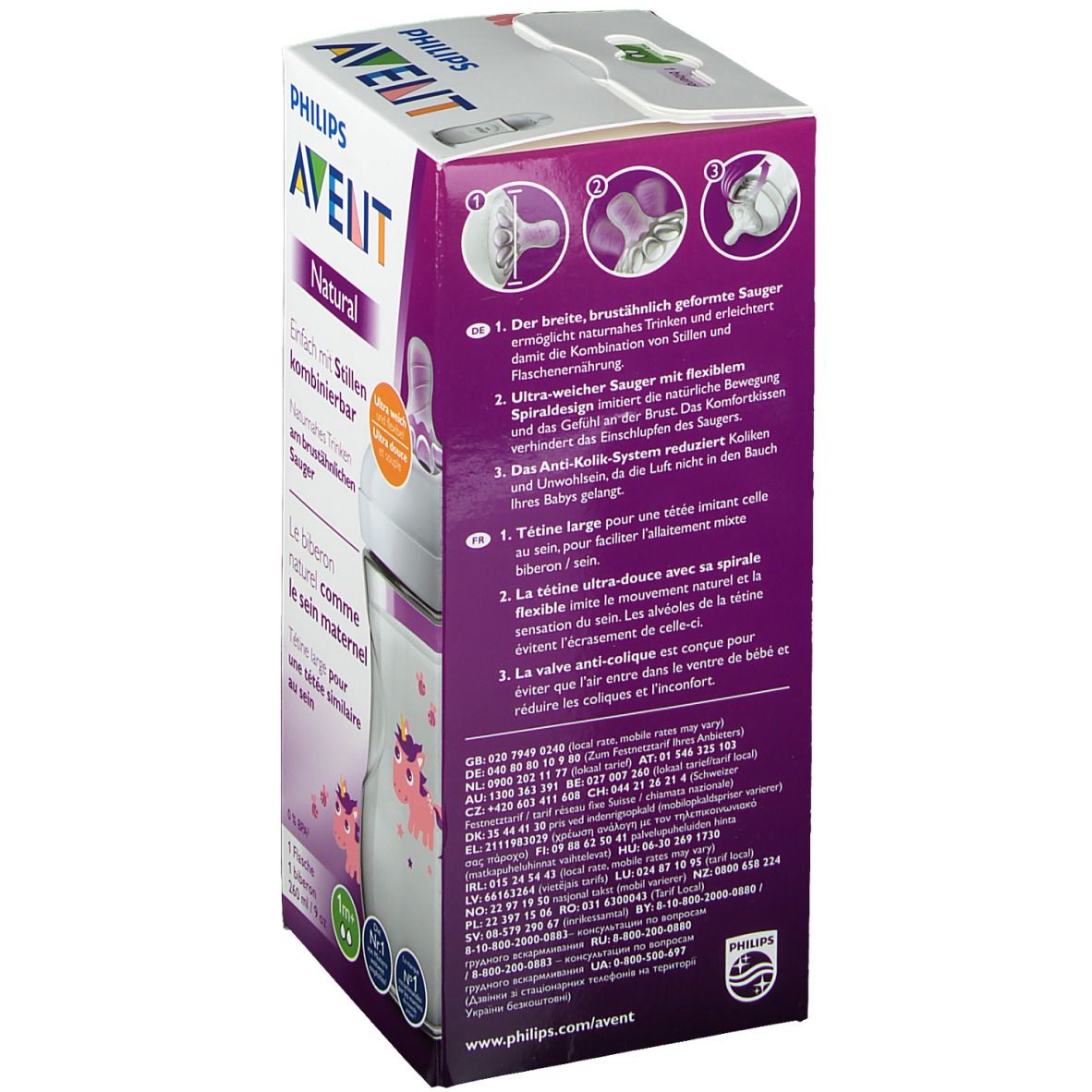 AVENT Natural 2,0 Biberon Licorne 260 ml