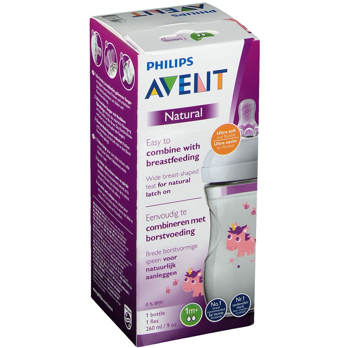 AVENT Natural 2,0 Biberon Licorne 260 ml