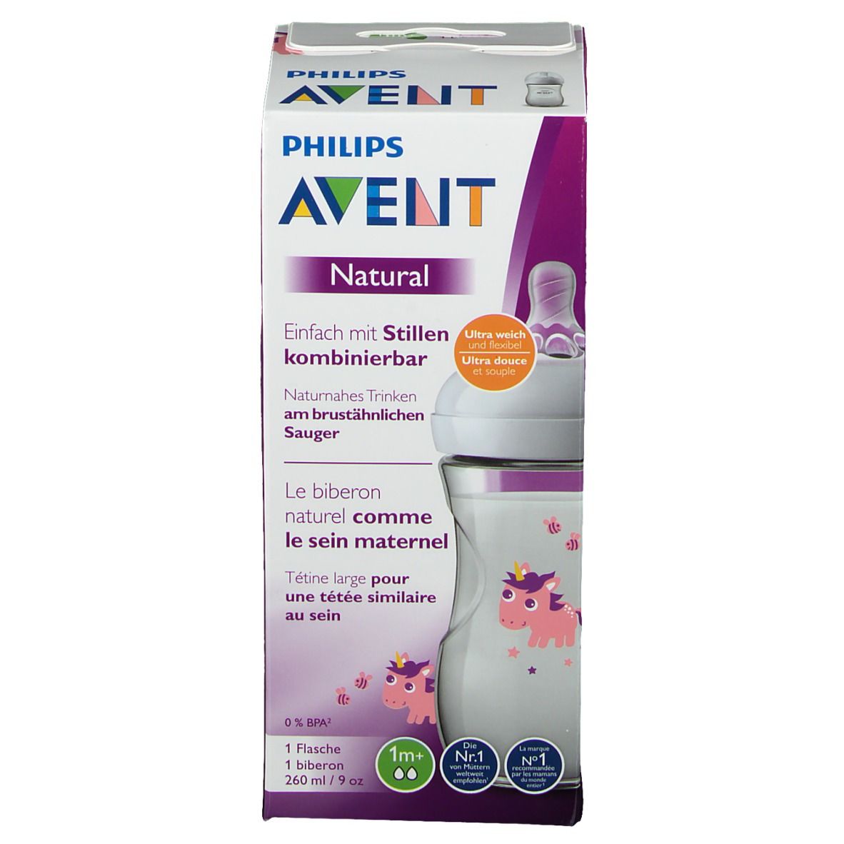 AVENT Natural 2,0 Biberon Licorne 260 ml