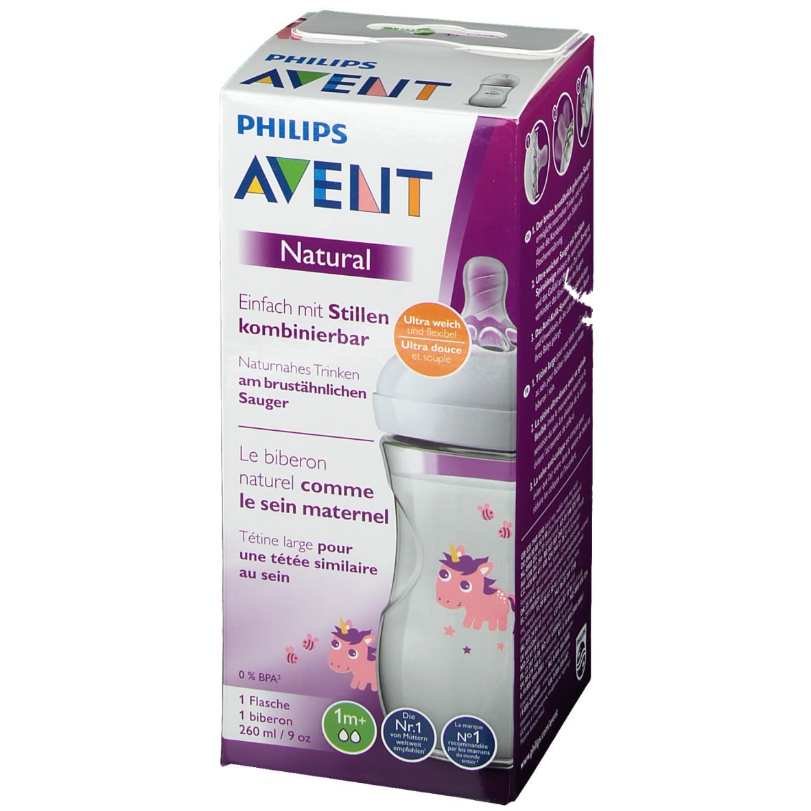 AVENT Natural 2,0 Biberon Licorne 260 ml