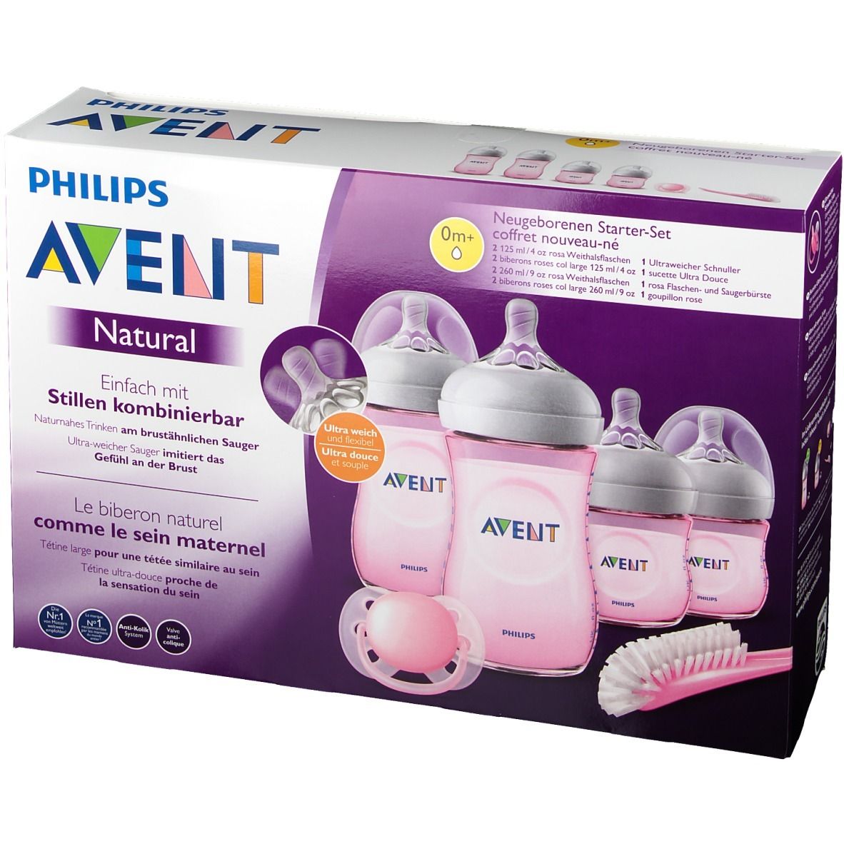 Coffret Philips Avent: Biberon Anti-Colique 1 Mois+ & Sucette  Orthodontique*sous emballage - Philips AVENT | Beebs